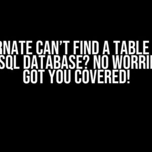 Hibernate Can’t Find a Table from PostgreSQL Database? No Worries, We’ve Got You Covered!